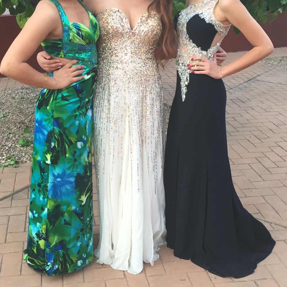 Terani White Prom Dress